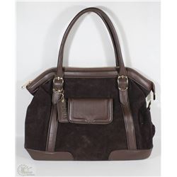 NEW DELLA LEATHER CAMILLE PURSE CHOCOLATE BROWN