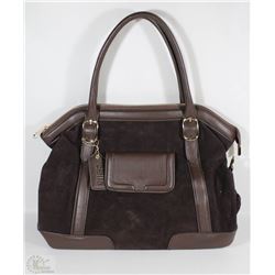 NEW DELLA LEATHER CAMILLE PURSE CHOCOLATE BROWN