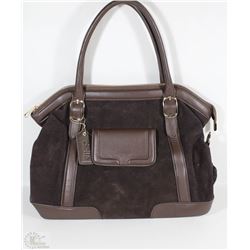 NEW DELLA LEATHER CAMILLE PURSE CHOCOLATE BROWN