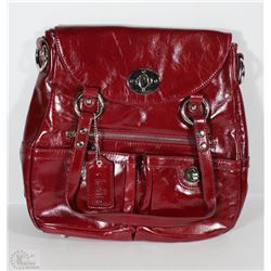 NEW DELLA LEATHER GARNET RED RYAN TOTE