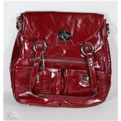 NEW DELLA LEATHER GARNET RED RYAN TOTE