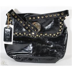NEW DELLA LEATHER LINDA PATENT BLACK COLOR