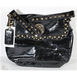 NEW DELLA LEATHER LINDA PATENT BLACK COLOR