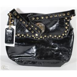 NEW DELLA LEATHER LINDA PATENT BLACK COLOR