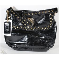 NEW DELLA LEATHER LINDA PATENT BLACK COLOR