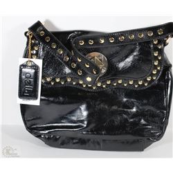NEW DELLA LEATHER LINDA PATENT BLACK COLOR