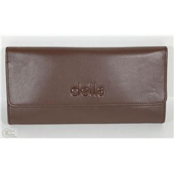 NEW DELLA LEATHER KAREN WALLET MOCHA COLOR