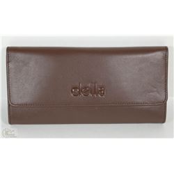 NEW DELLA LEATHER KAREN WALLET MOCHA COLOR