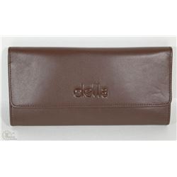 NEW DELLA LEATHER KAREN WALLET MOCHA COLOR