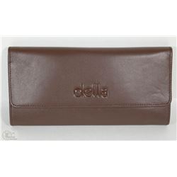NEW DELLA LEATHER KAREN WALLET MOCHA COLOR