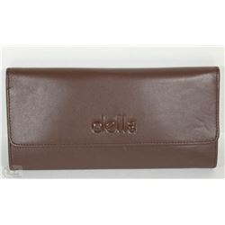 NEW DELLA LEATHER KAREN WALLET MOCHA COLOR