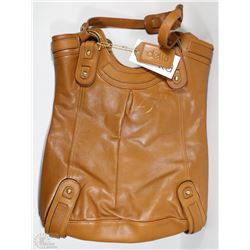 NEW DELLA LEATHER KAITLYN TOTE BROWN COLOR