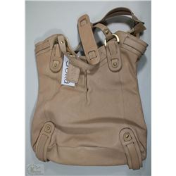 NEW DELLA LEATHER KAITLYN TOTE CHAMPAGNE COLOR