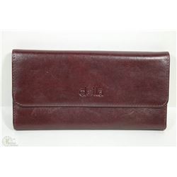 NEW DELLA LEATHER KAREN WALLET BURGUNDY COLOR