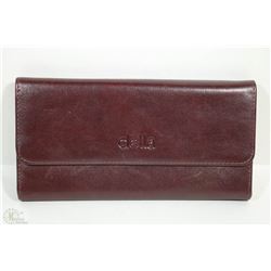 NEW DELLA LEATHER KAREN WALLET BURGUNDY COLOR