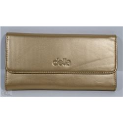 NEW DELLA LEATHER KAREN WALLET GOLD COLOR