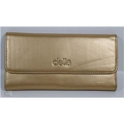 NEW DELLA LEATHER KAREN WALLET GOLD COLOR