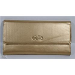 NEW DELLA LEATHER KAREN WALLET GOLD COLOR