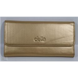 NEW DELLA LEATHER KAREN WALLET GOLD COLOR