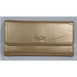 NEW DELLA LEATHER KAREN WALLET GOLD COLOR