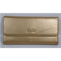 NEW DELLA LEATHER KAREN WALLET GOLD COLOR