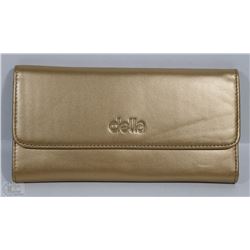 NEW DELLA LEATHER KAREN WALLET GOLD COLOR