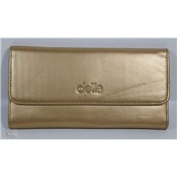 NEW DELLA LEATHER KAREN WALLET GOLD COLOR