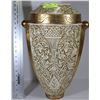 Image 1 : HANDCRAFTED GOLD LEAF PORCELAIN VASE 20"H