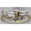 Image 1 : CHINESE STYLE PLATTER PLATE WITH 4 MATCHING MUGS