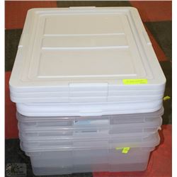 BUNDLE OF 4 SMALL TOTES WITH LIDS