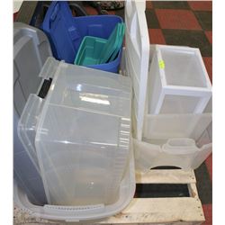 ASSORTED STORAGE BINS