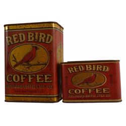 2 Red Bird Coffee Tins San Antonio Texas