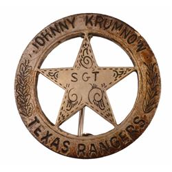 Texas Ranger Johnny Krumnow Sargeant Badge