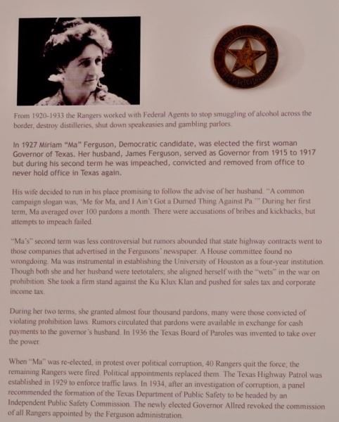 Texas Ranger Miriam Ma Ferguson Badge Texas Ranger Miriam Ma Ferguson Badge