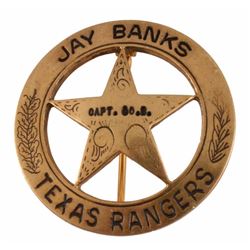 Texas Ranger Captain Jay Banks Co D Badge