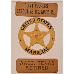 Clint Peoples Executive U.S. Marshal Badge