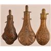 Image 2 : 3 Antique Copper Powder Flasks