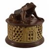 Image 1 : Frog on Round Base Cast Iron Mechanical Bank