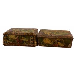 2 Antique Lithographed Cat Tins