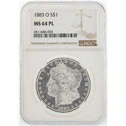 1883-O $1 Morgan Silver Dollar Coin NGC MS64PL