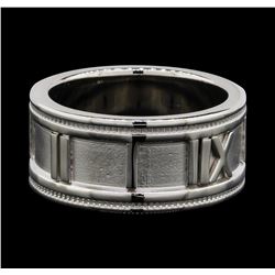 14KT White Gold Roman Numeral Ring