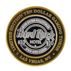 .999 Silver Hard Rock Hotel Las Vegas, Nevada $10 Casino Limted Edition Gaming T