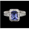Image 2 : 14KT White Gold 1.54ct Tanzanite and Diamond Ring