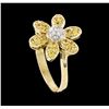 Image 4 : 14KT Yellow Gold 0.70ctw Yellow Sapphire and Diamond Ring