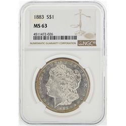 1883 $1 Morgan Silver Dollar Coin NGC MS63