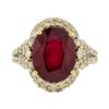 Image 2 : 14KT Yellow Gold 9.30ct Ruby and Diamond Ring