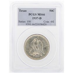 1937-D Texas Commemorative Half Dollar Coin PCGS MS66