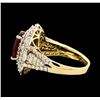 Image 3 : 14KT Yellow Gold 3.72ct Ruby and Diamond Ring