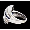 Image 3 : 14KT White Gold 1.26ctw Sapphire and Diamond Ring
