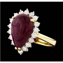 14KT Yellow Gold 7.19ct Ruby and Diamond Ring